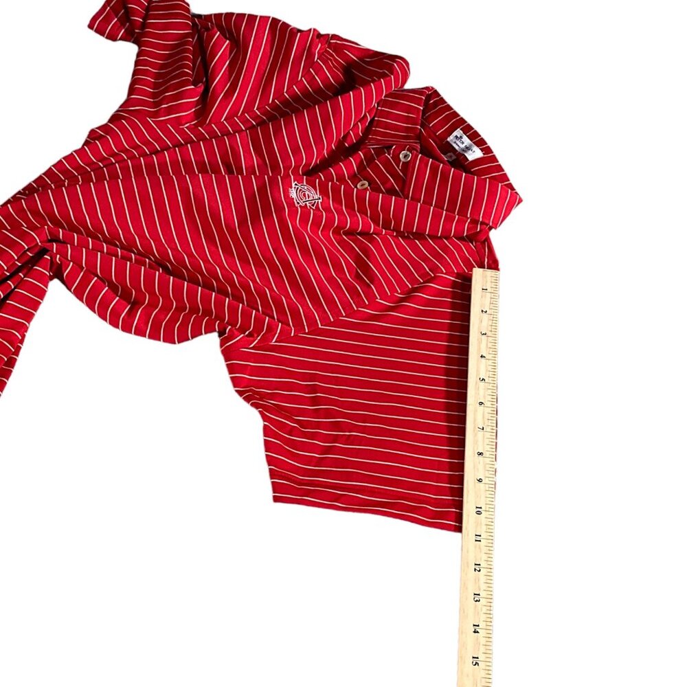 Peter Millar Shirt Mens XL Red White Stripe Jersey Comfort Performance Golf - Picture 7 of 16